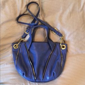 Blue Zipper detail Purse by orYANY